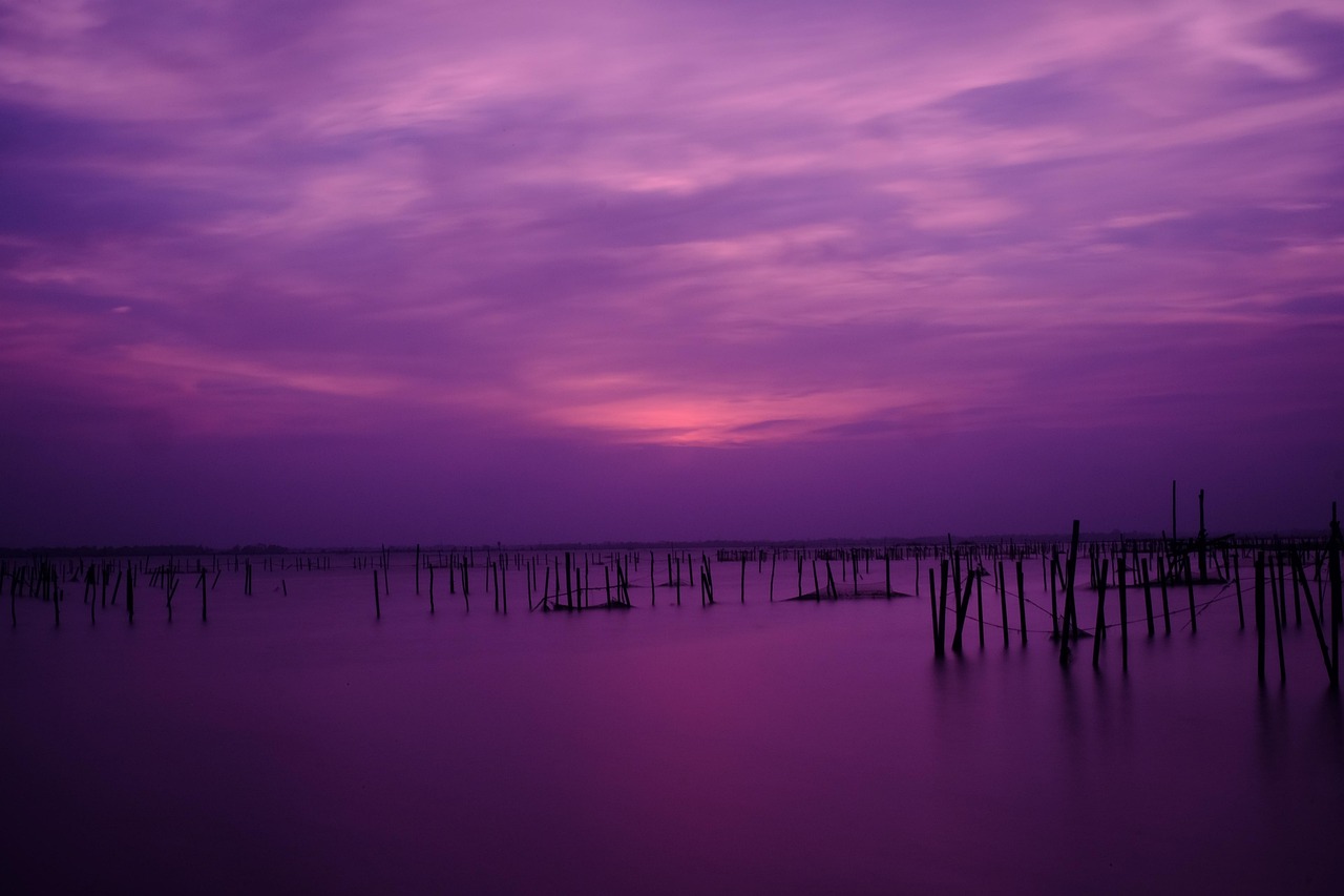 sunset in tam giang lagoon, vietnam, sunset, nature, afternoon, country, cloud, street, light, slow, sky, landscape, spectacular, beauty, reflect